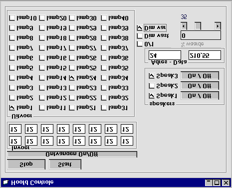 24 Computers in de 20ste eeuw Figuur U De software Bij de start knop kan je instellen welke poort er wordt gebruikt LPT1 of LPT2. Met stop beëindig je het programma.