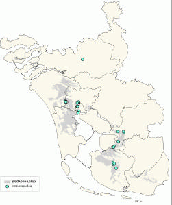 Verspreidingskaart gestreepte roofkever Huidig voorkomen en Natura 2000: Regele waarnemingen van de gestreepte waterroofkever die duiden op een stabiele populatie, zijn alleen bekend van de Natura