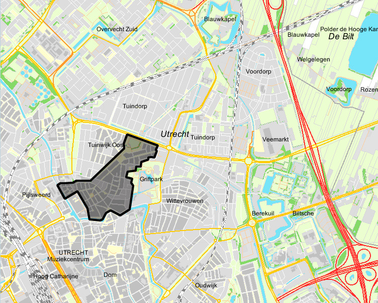 4 1.2. Ligging en begrenzing plangebied Het plangebied is gelegen ten noorden van de oude binnenstad van Utrecht.