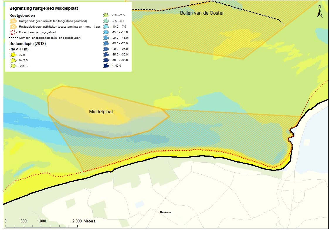 Natura 2000 Beheerplan Voordelta 2015-2021 mei 2015 Rustgebied 4: Middelplaat (ca. 340 ha in de zomer en ca. 870 ha in de winter) De Middelplaat (zie figuur 5.