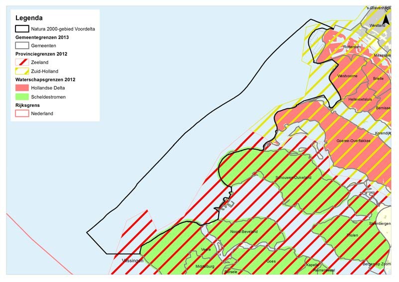 Natura 2000 Beheerplan Voordelta 2015-2021 september 2015 Figuur 2.6 Bestuurlijke grenzen en beheergrenzen. 2.4.