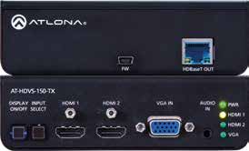 HDVS-150 Serie HDBaseT Switcher voor HDMI en VGA+audio De Atlona HDVS-150 is een switcher-serie met automatische display control voor HDMI en VGA transmissie over HDBaseT.