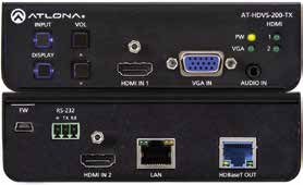 HDVS-200 Serie HDBaseT Switcher voor HDMI en VGA+audio HDVS-200 serie is een eenvoudig, veelzijdig audio-visueel systeem met automatische bronkeuze voor HDMI en VGA-ingangen, projector aan / uit