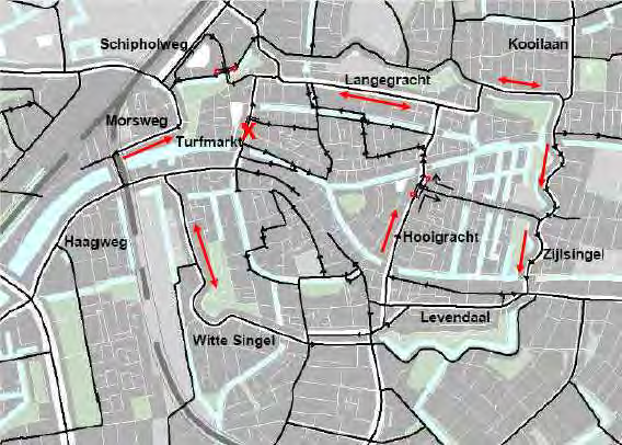 Verkeerscirculatie centrum Leiden (2 ): SIngelroute Met nadruk wordt gesteld, dat er andere mogelijkheden zijn om de gestelde doelen te bereiken.