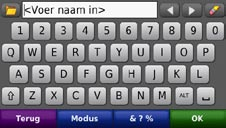 Werken met het schermtoetsenbord Als een schermtoetsenbord verschijnt, kunt u letters of cijfers invoeren door hierop te tikken. Tik op om een spatie te typen. Tik op en om de cursor te verplaatsen.