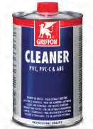 Reinigers PVC/PVC-C/ABS Cleaner Reinigingsmiddel voor het reinigen en ontvetten van te verlijmen buizen, moffen en fittingen van (hard) PVC, PVC-C en ABS.