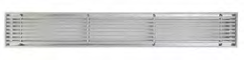 31-1 lineair staafrooster staafrooster voor aan- of afvoer van lucht vaste horizontale lamellen onder een hoek van 0º optie: volumeregelaar (-O) afgewerkt in geannodiseerd aluminium of RAL-kleur naar