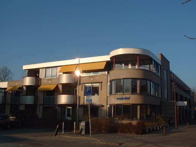 Tegenover woningbouwvereniging Volksbelang, aan de Karel de Grotestraat, is de Pepijnhof gebouwd. Dit bouwblok bestaat uit drie lagen galerij-appartementen met een plat dak.