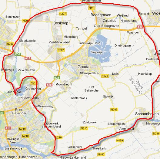 Midden Holland Regio: Ruraal/stedelijk gebied: centrum Gouda Catchment area: 250.