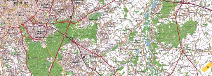 Freq.60,dag - geluidscontouren voor 2005 dag 07.00u - 23.00u Freq.60,dag - geluidscontouren rond de luchthaven Brussel - Nationaal op een topografische kaart Legende Freq.