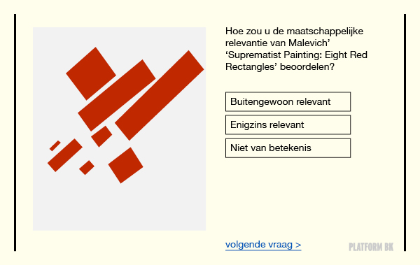 Platform BK vindt het belangrijk dat er vanuit de overheid vertrouwen in de sector wordt getoond, door de sector zelf te laten beslissen over wat het rendement van kunst is.