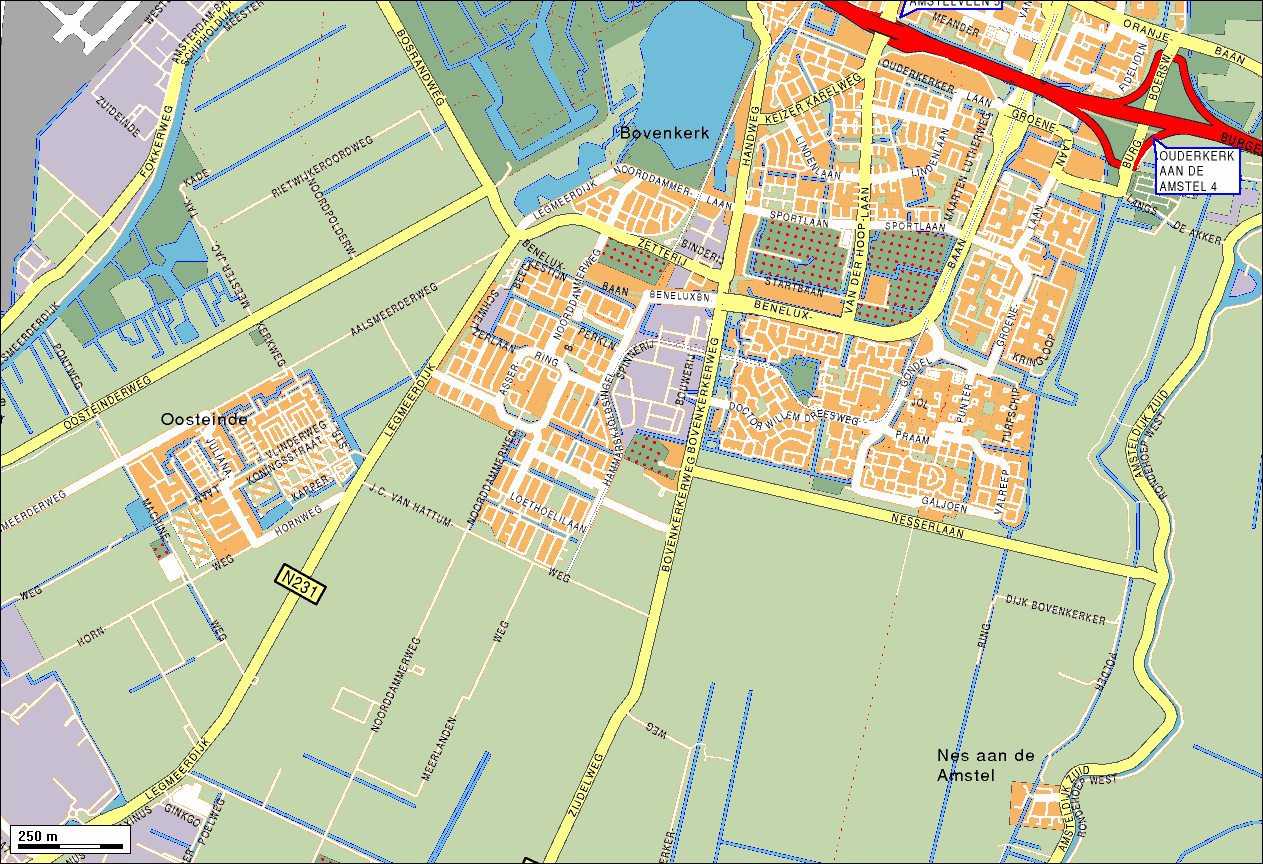 BK Ruimte & Milieu bv, Adviseurs in omgevingsrecht Postbus 2111, 1990 AC Velserbroek Telefoon : 023-538 14 19 Telefax : 023-539 34 25 Topografische ligging Deze kaart is noordgericht Projectnr: