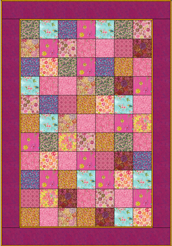 8 Simpele quilts In dit hoofdstuk vind je een aantal quilts waarbij de lapjes van 15 x 15 cm (16,5 x 16,5 cm) gewoon aan elkaar zijn gezet, zonder dat daar nog iets extra s aan toe is