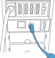 3 Als u aansluit op een Philips Intellivue MP70-patiëntmonitor, steekt u de ECG-slavekabel in de patiëntmonitor.
