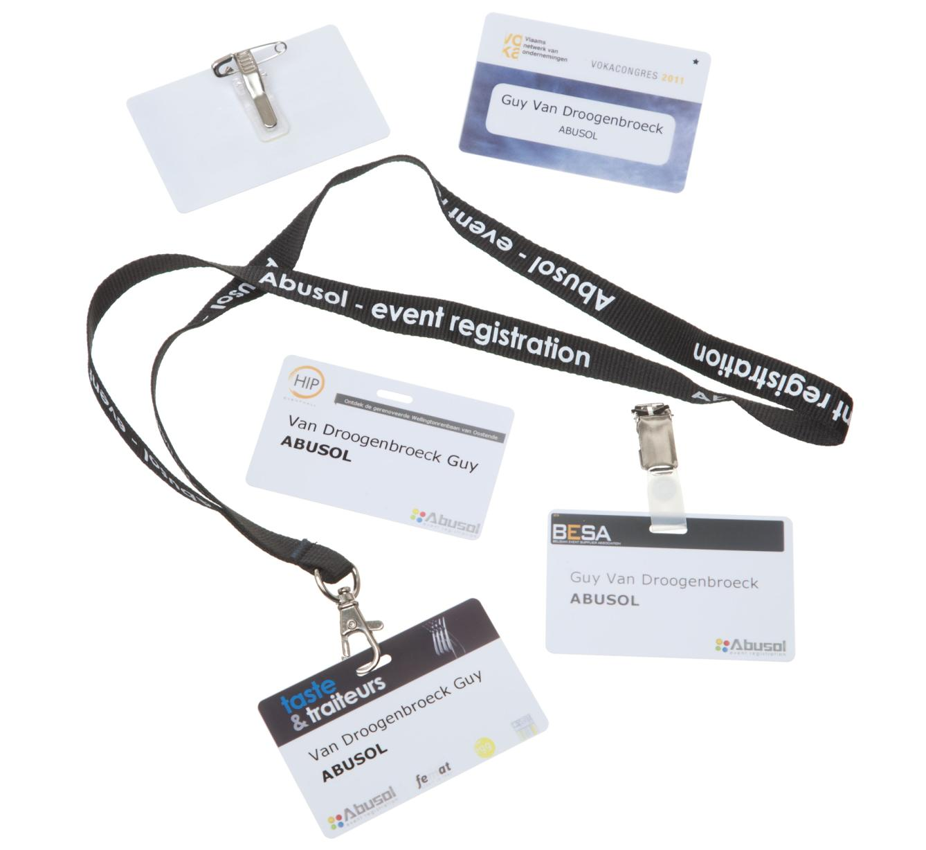 3) PVC card Hierbij wordt de badge op een plastic card (in bankkaartformaat) geprint.