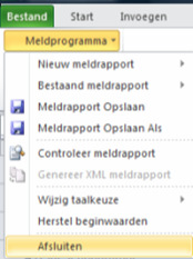23. U kunt nu het Excel meldprogramma afsluiten en het gegenereerdexml- bestand verzenden aan FIU-Nederland via
