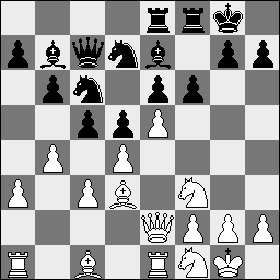 Analyse Berelovich-Bosch Jeroen Bosch Wit : Akeksandar Berelovich Zwart : Jeroen Bosch 1.e4 b6 2.d4 Lb7 3.Ld3 e6 4.Pf3 c5 5.c3 Pf6 6.Pbd2 Le7 7.De2 Pc6 8.a3 d5 9.e5 Pd7 10.b4 Dc7 11.O-O O-O 12.