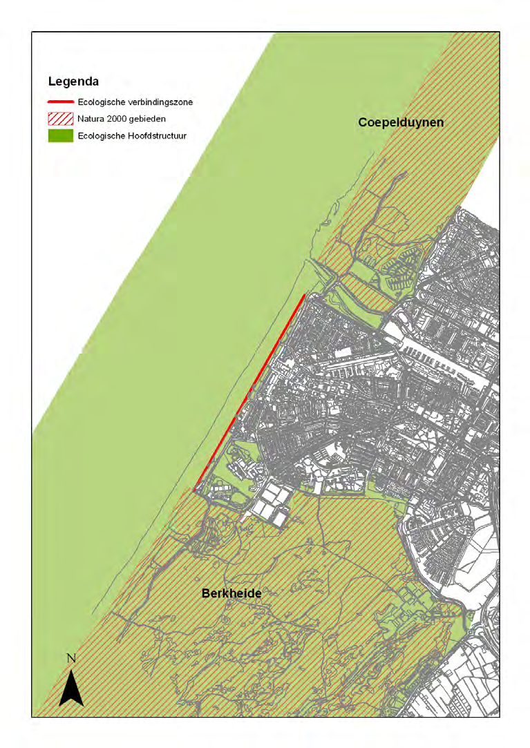 Afbeelding 5.19 Beschermde natuurgebieden in de omgeving van Katwijk Voorkomen biotopen en soorten Langs de Boulevard is een smalle zone aanwezig met primaire duinvorming.