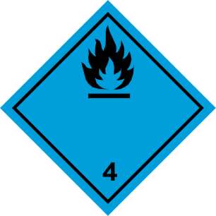 Klasse 4 Divisie Gevaar 4.1 Brandbare vaste stoffen 4.