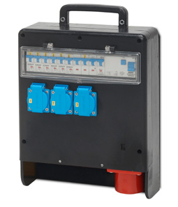 Elektrisch materiaal Schakelbord 3x16 A + 3 stopcontacten van