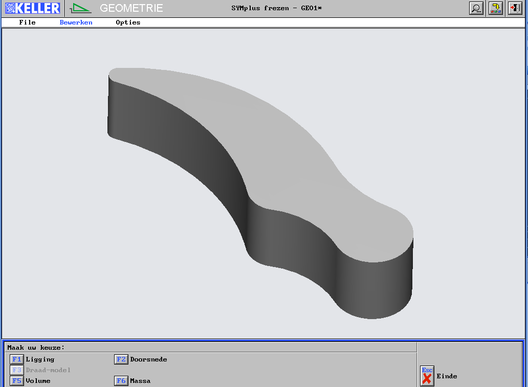 4.3 CAM basis geometrie aangeven 1) F2 bewerken 2) F1 gebied : sleep het rode kader het gebied die je wil overhouden voor CAM.