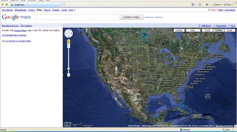 Google Maps Een van de meest eenvoudige toepassingen, om de wereld te verkennen is Google Maps. Het werkt volledig webbased en er hoeft niets voor geïnstalleerd te worden.