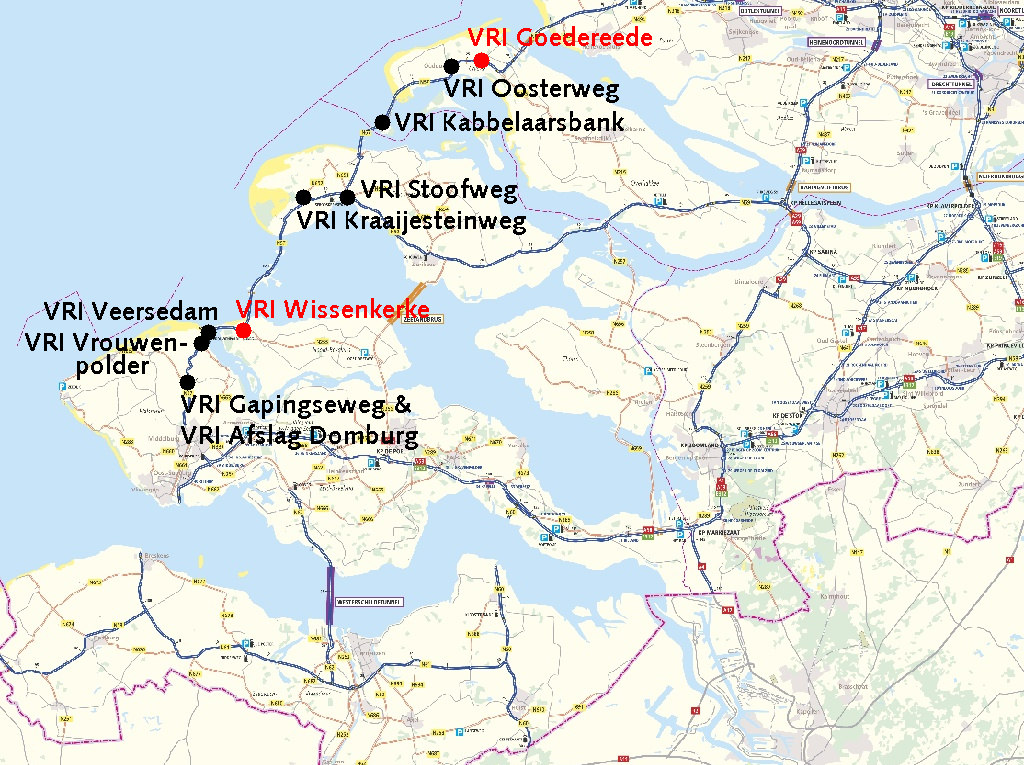 ............................... Figuur 1: Overzicht verkeersregelinstallaties op de N57 in beheer bij RWS Zeeland 1.