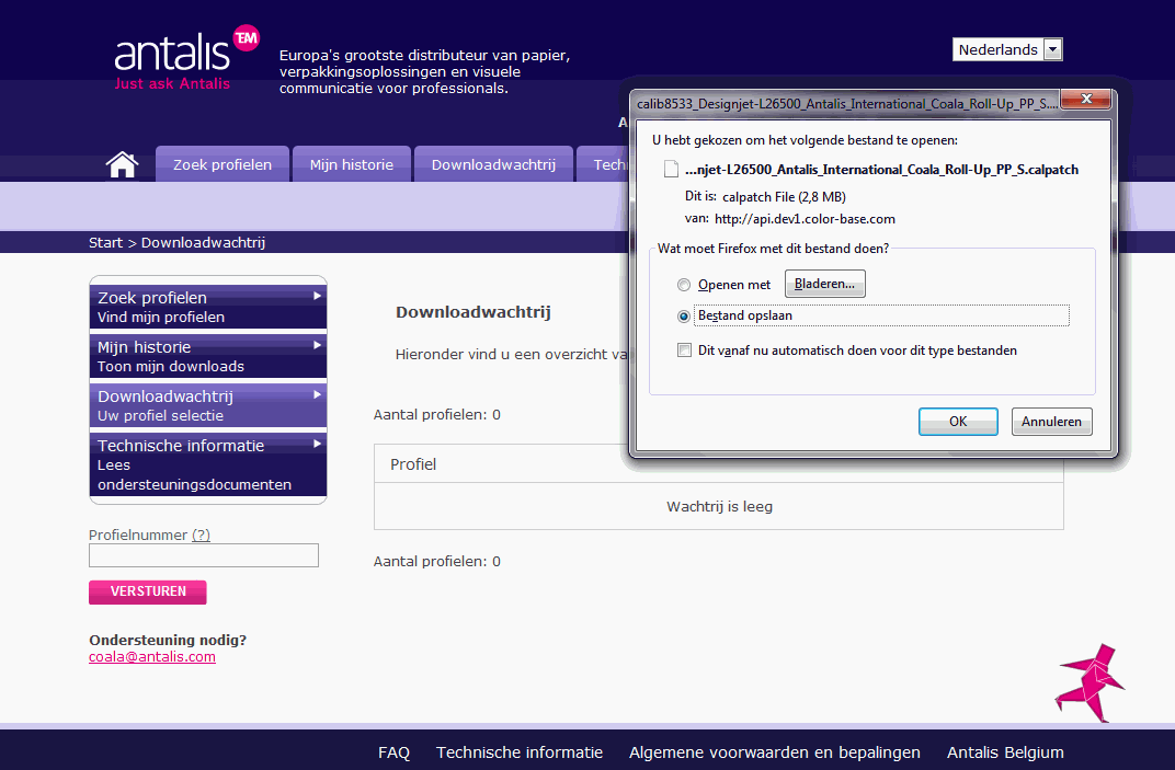 10. Het ZIP-bestand download naar uw computer.