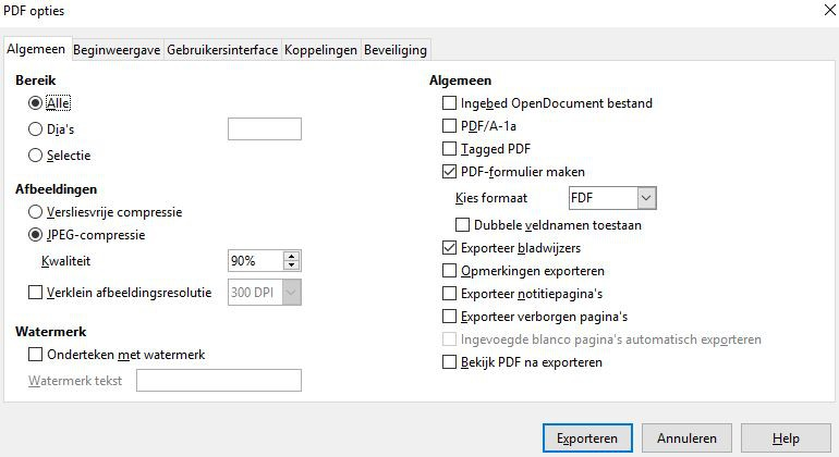 11) Klik op Exporteren om de notitie te exporteren, het bestand op te slaan en het dialoogvenster Exporteren te sluiten.