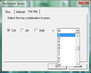 Selecteer de toets combinatie om in te drukken U kan geleijk welke toets selecteren zoals de alfanumerische toets of de cursor controle toets met Shift, Ctrl