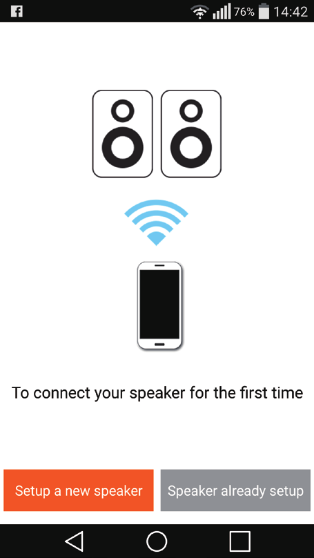3 Raak op de beginpagina Setup (Instellingen) Setup a new speaker (Nieuwe luidspreker installeren) aan.