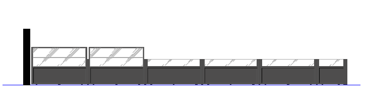 Het basismodel heeft een dichte onderzijde, gemaakt van deugdelijk plaatmateriaal (bijvoorbeeld Trespa of RVS). De schotten zijn opgesloten in een staander die in de grond verankerd is.