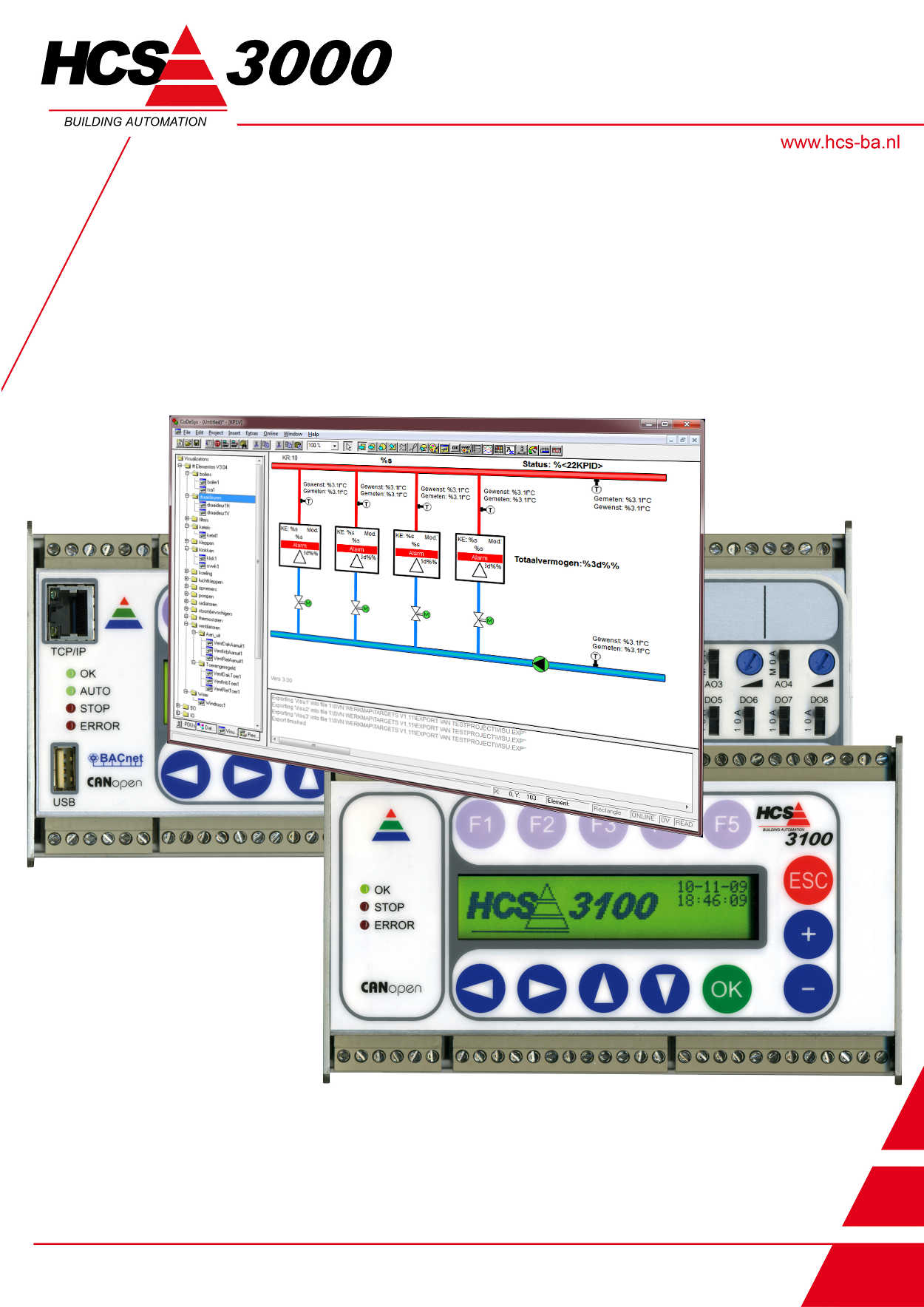 T.b.v. HCS regelsystemen HCS3100 / HCS3050 / HCS3200 SW-versie 1.