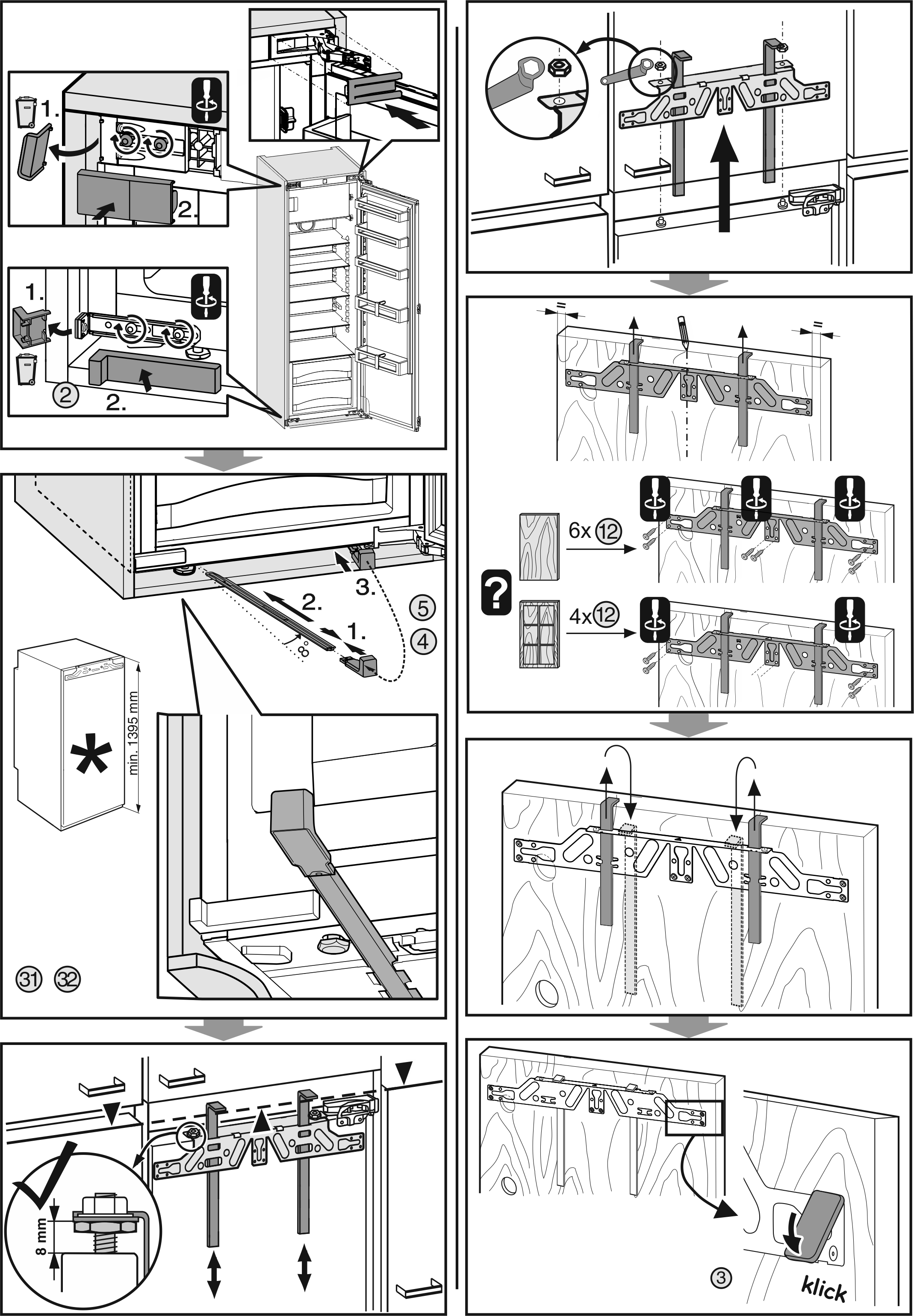 Montagehandleiding Koelkast, integreerbaar, Deur-op-deur - PDF Free Download