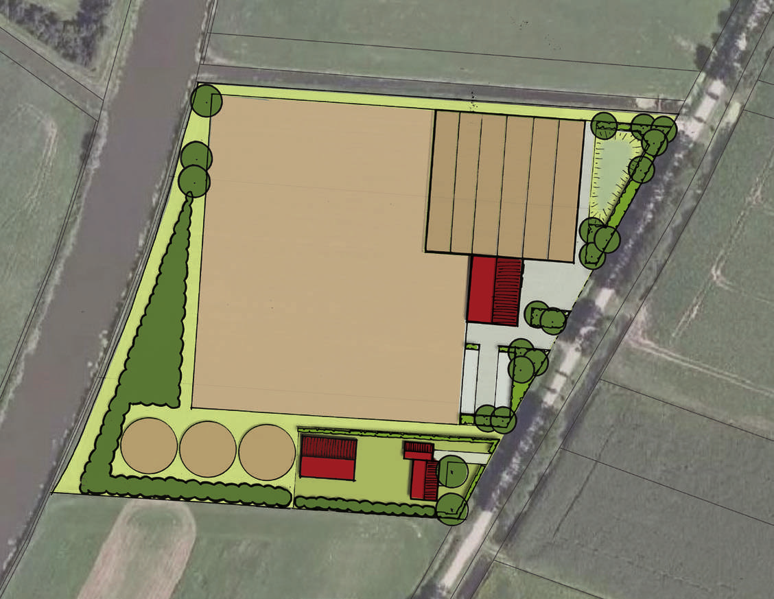 Uitgangspunten voor de inrichting en inpassing van het plangebied. De volgende bedrijfsonderdelen vormen de basis voor dit inrichtingsplan: - ca. 14.