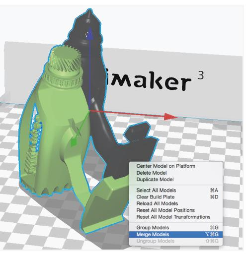 Als je met PVA print dan moet de instelling staan op BB 0.4 en moet de materiaal ingestelt staan op PVA. 3. Instellingen per model Alle modellen worden standaard geprint met Printkop 1.