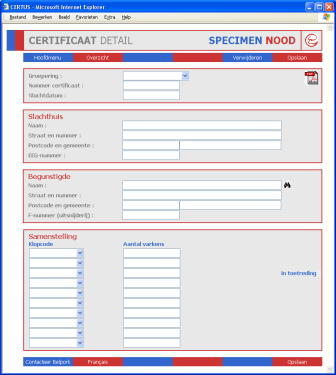 U kan hier één of meerdere selecties combineren om het overzicht te filteren. Om de selectiecriteria door te voeren klik op Zoeken. Om de filter te annuleren klikt u op Opheffen.