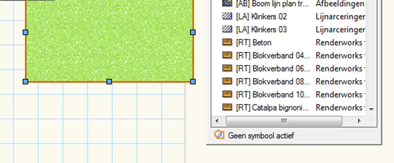 hulpbronnenpalet: Met dit palet kun je objecten onder andere voorzien van arceringen, verloopkleuren of afbeeldingen.