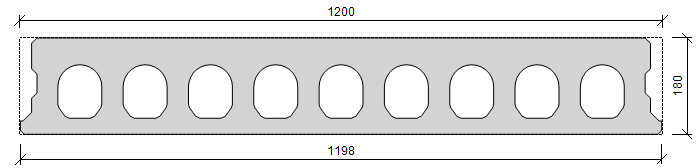 Pagina 13 / 32 3.1.3 VS18- h = 180 mm A = 706.15 cm 2 b = 590 mm I y = 24822.25 cm 4 b w,min = 200 mm e zt = 86.71 mm e zb = 93.29 mm Voeg = 14.98 l/m² S cg = 1904.