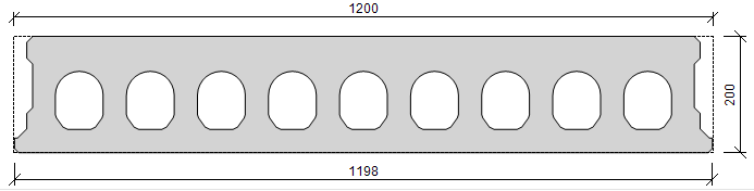 Pagina 14 / 32 3.1.5 VS20- h = 200 mm A = 807.75 cm 2 b = 590 mm I y = 34805. cm 4 b w,min = 200 mm e zt = 97.55 mm e zb = 102.45 mm Voeg = 13.22 l/m² S cg = 2420.