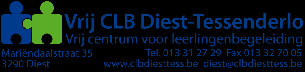 Ken je het adres van dit CLB niet, dan kan dit worden bekomen in de hoofdzetel of in één van de vestigingen van het Vrij CLB Diest-Tessenderlo.