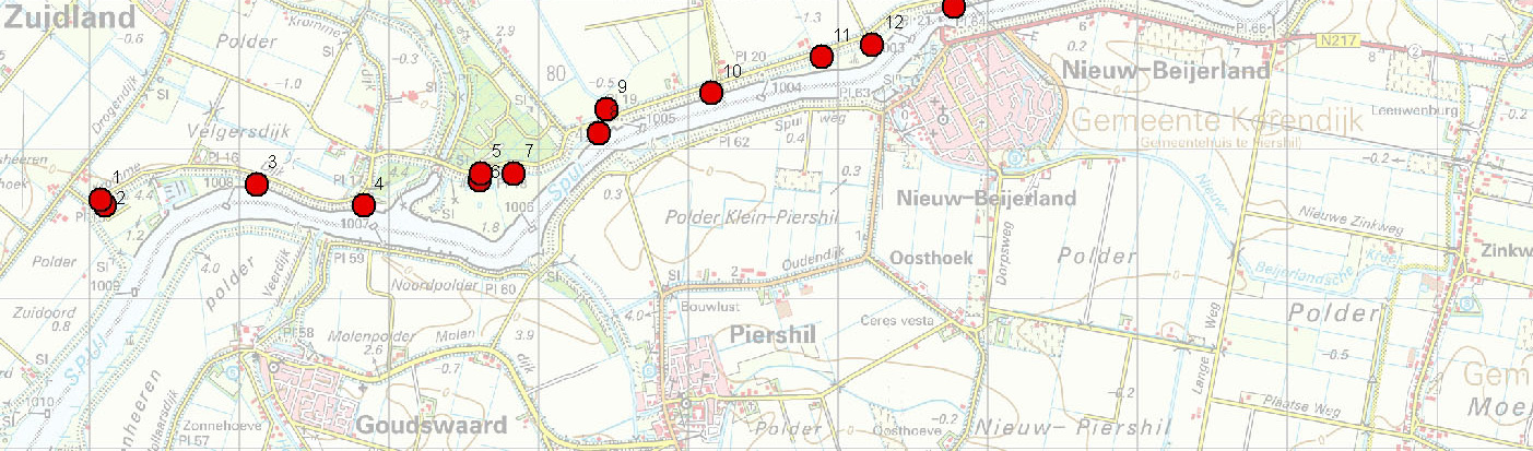 Aan de oostzijde wordt het onderzoeksgebied begrensd door het fietspad dat de Kerkhofsdijk en de Papendijk, beiden gelegen ten oosten van Spijkenisse, verbindt.