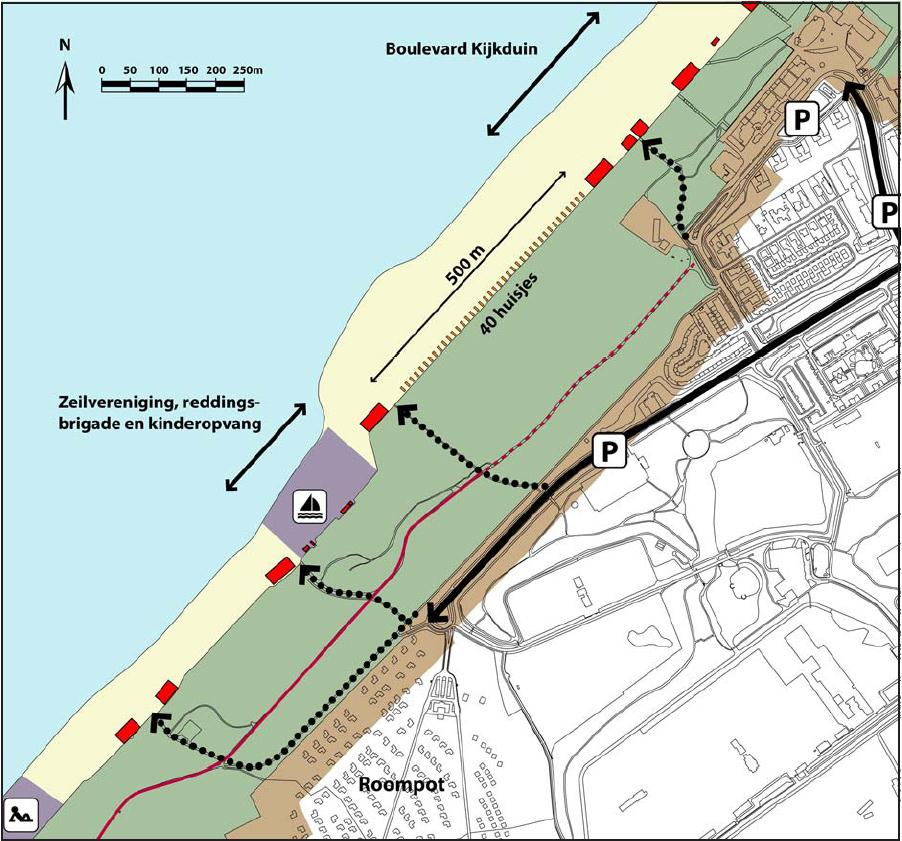 Model 2: één locatie van veertig huisjes Mocht de plaatsing van de eerste veertig huisjes na de proefperiode van vijf jaar een succes blijken, dan gaat de gemeente op zoek naar een geschikte locatie