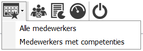 De verschilende favoriete planborden zijn beschikbaar als tegel, in de toolbar of via het menu.