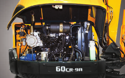 Brandstofrendement De compacte graafmachines uit de 9A-serie werden ontworpen om een gunstig brandstofverbruik te