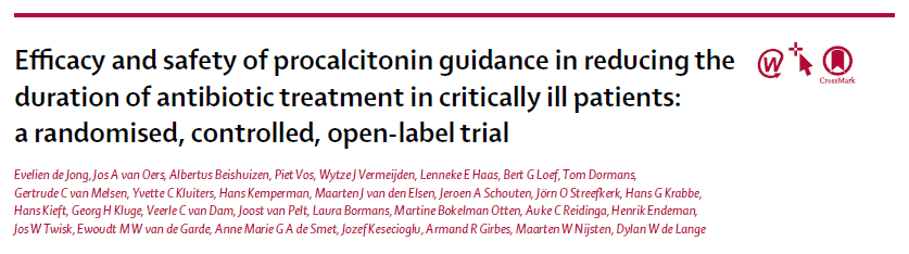 Dutch SAPS trial: Design and some results Stop Antibiotics on Procalcitonin guidance Study