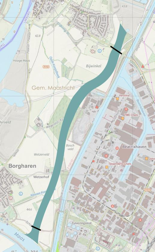Verdere afgraving van het gebied of het realiseren van meerdere geulen heeft voor de hoogwaterproblematiek in Maastricht nauwelijks effect.