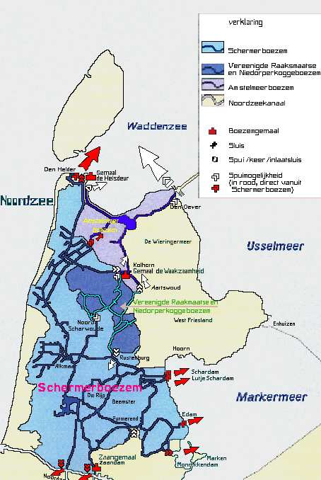 Werkgebied HHNK HHNK (Hoogheemraadschap Holla Noorderkwartier) is in 2003 onts uit een fusie van 5 waterschapp Uitwaterende Sluizen.