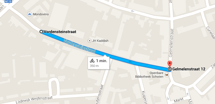 Voor de start wordt de wedstrijdkaravaan gevormd via Vordensteinstraat richting Gelmelenstraat Afleiding ploegwagens bij het einde van de wedstrijd