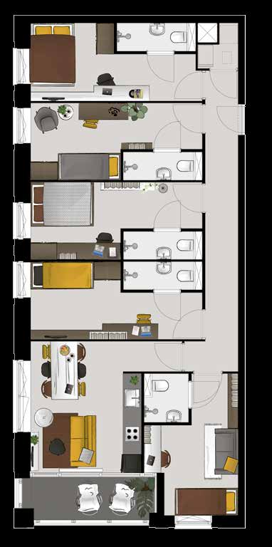 Gezamenlijke eenheden GEBRUIKS- OPPERVLAKTE 107 M 2 Slaapkamer 11,6 m 2 2,2